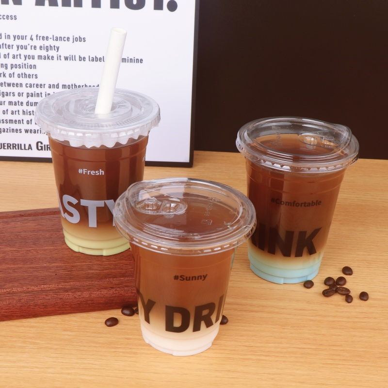 8oz-22oz PP Plastic Drinking Cup with Lid and Straw