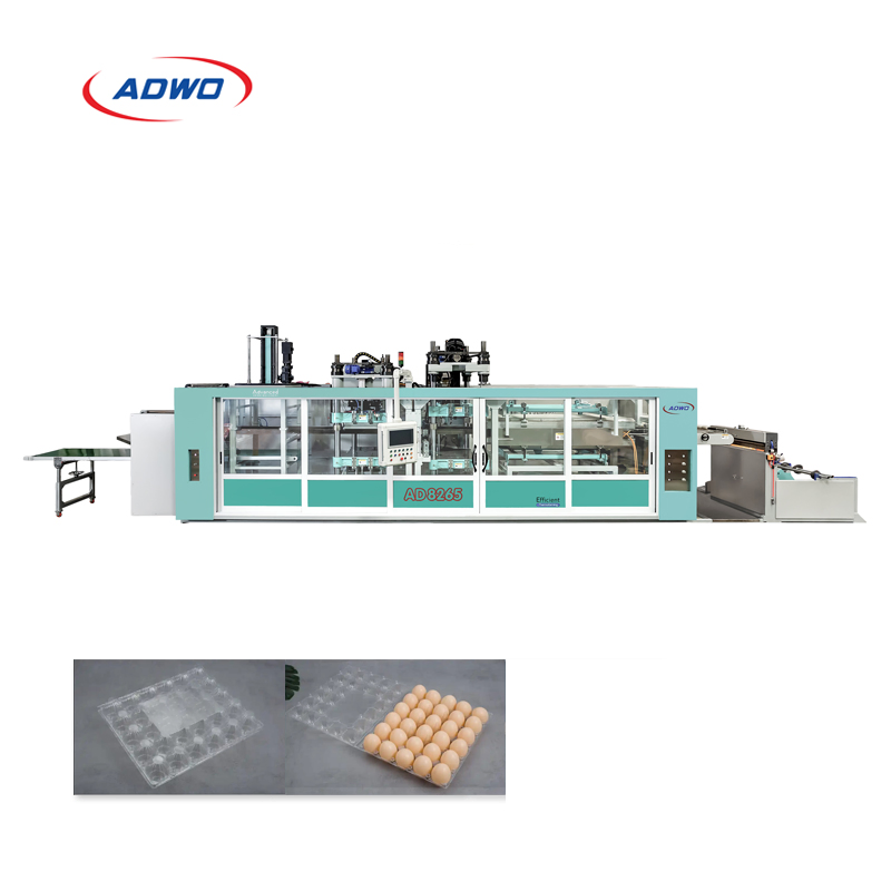 3-Station Automatic Plastic Egg Tray Making Industrial Plastic Vacuum Forming Packaging Machine