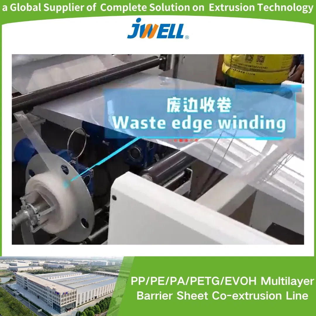 Jwell PP/PE/PA/PETG Multilayer Barrier Sheet Co-Extrusion Line Mainly Used in Aseptic Packaging, Jelly Drinks, Dairy Products and So on