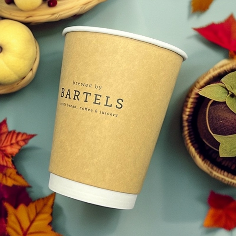 8oz Customized Coffee Drink Biodegradable Double Wall Disposable Paper Cup with Lid