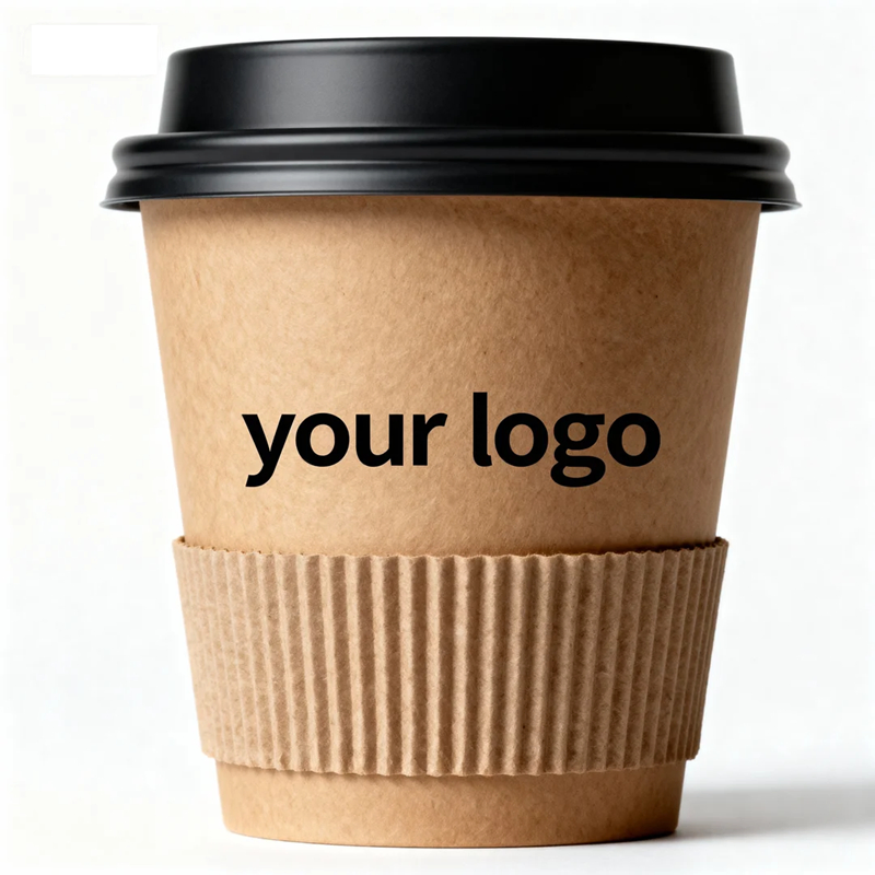 Customize Logo Design Paper Cup 6/8/10/12/16 Oz Ripple /Single/Double Paper Coffee Cups