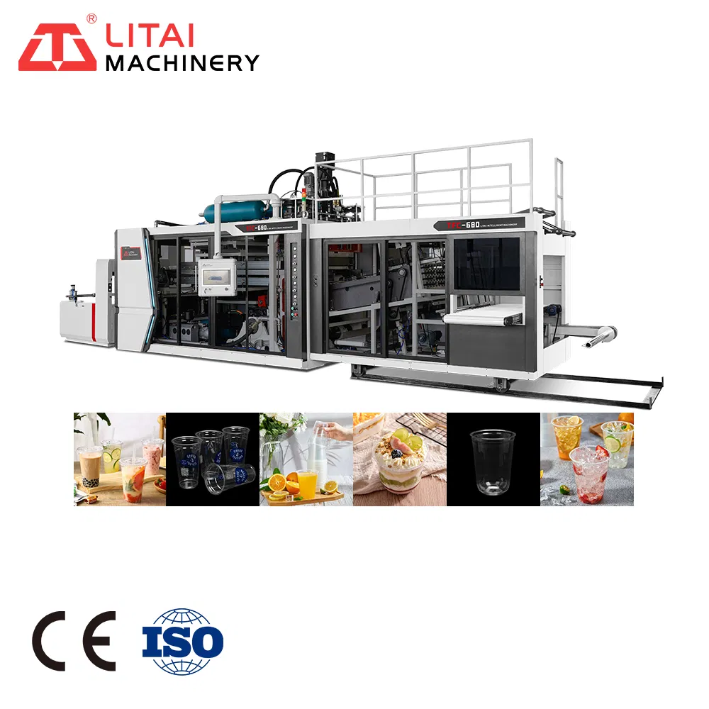 Fully Automatic Tilting Mould Thermoforming PVC Plastic Water Cup Making Machine Production Line