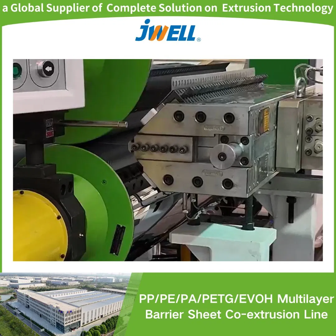 Jwell PP/PE/PA/PETG Multilayer Barrier Sheet Co-Extrusion Line Mainly Used in Aseptic Packaging, Jelly Drinks, Dairy Products and So on