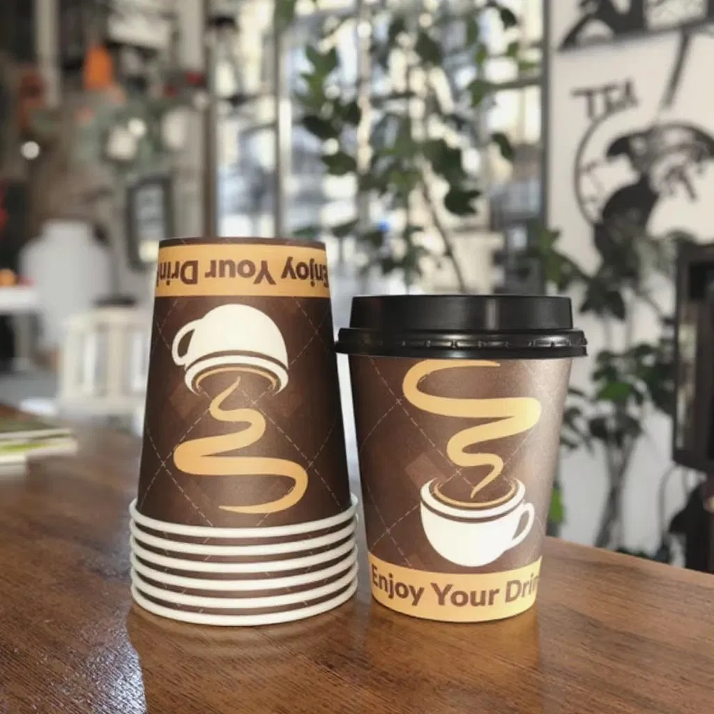 One Time Factory Wholesale 8 Oz Coffee Paper Cups Custom Logo Printed Single Wall Coffee Paper Cups