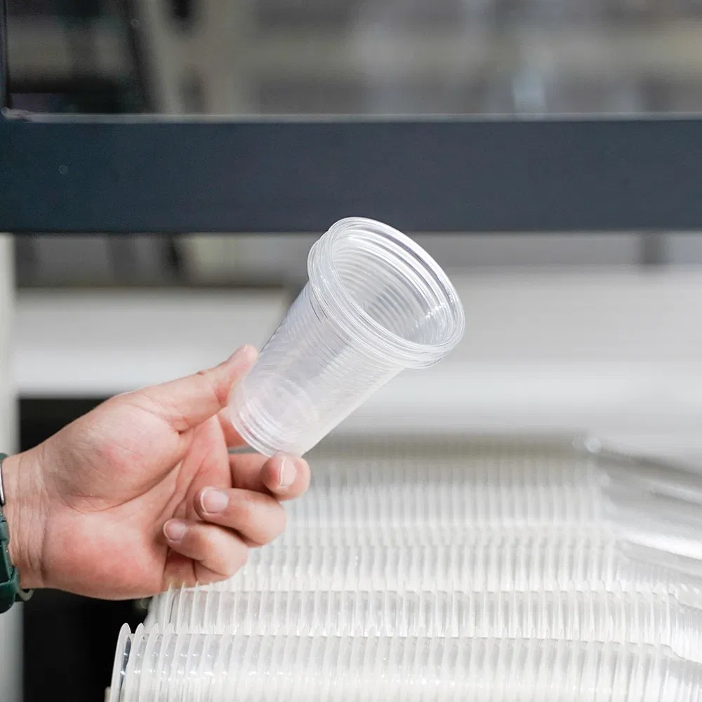 Fully Automatic Tilting Mould Thermoforming PVC Plastic Water Cup Making Machine Production Line