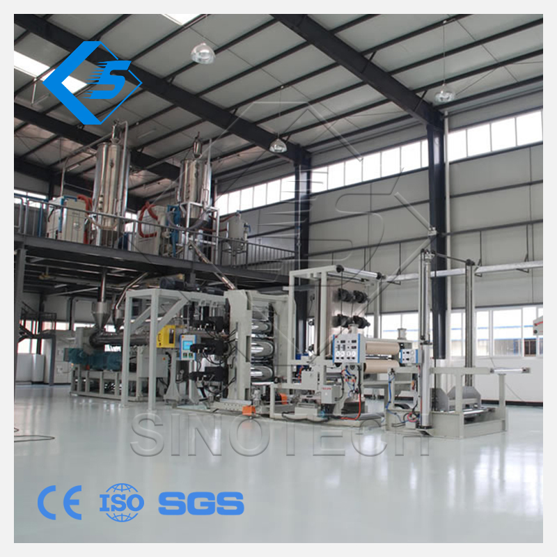 Sinotech Thermoforming Plastic PP PS Pet PLA PE ABS Sheet Film Plastic Sheet Extrusion Production Line