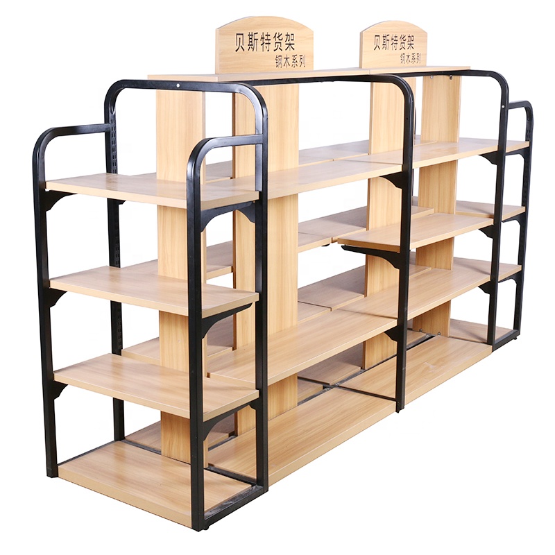 China Manufacturer Supermarket Wooden Display Shelf for Store Shelving