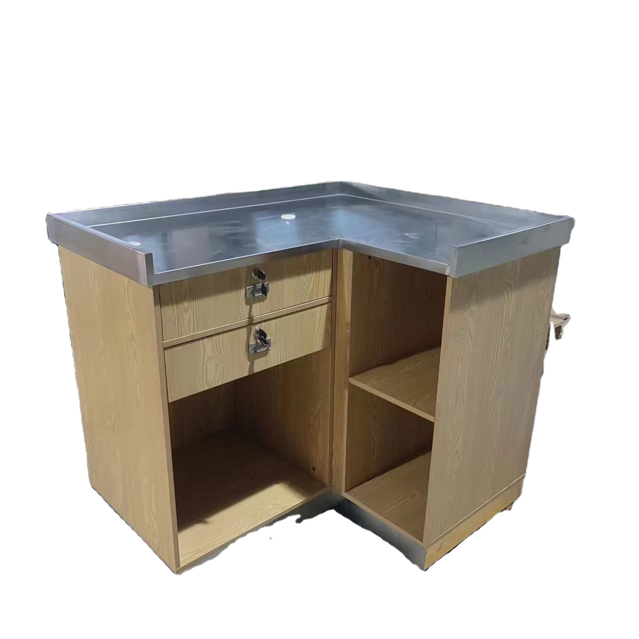 Low Price and High Quality Wooden Supermarket Checkout Shelves Widely Used Can Customize Checkout Counter