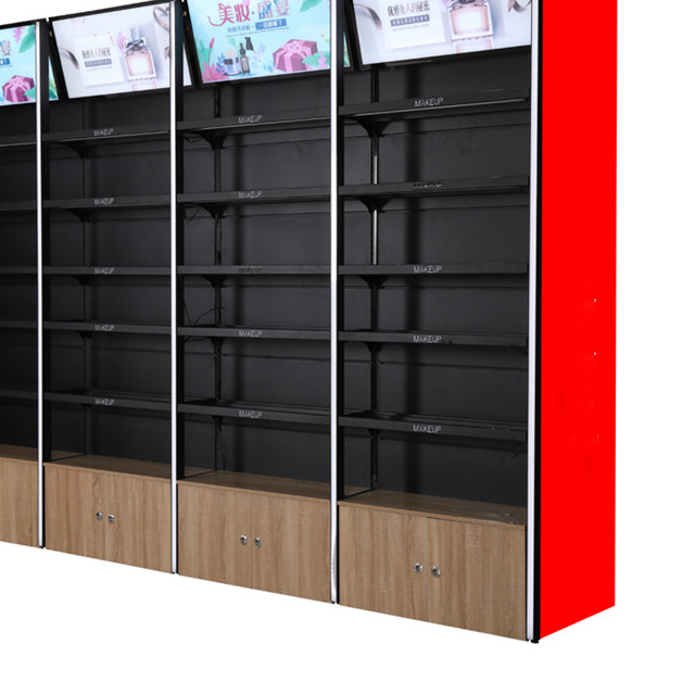 Newest Sale Heavy Duty Single Sided Metal Display Racks Supermarket Store Shelf With Light Box