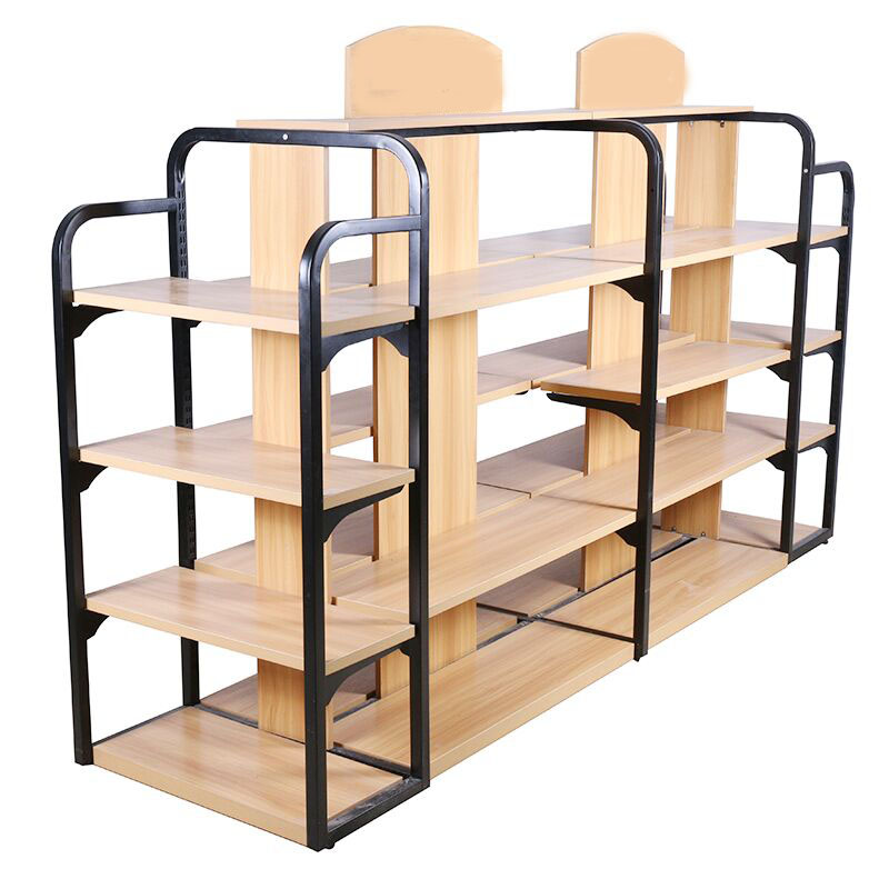 Yiwu Hotter Classic Middle High Capacity Double-sided Steel Wood Shelf