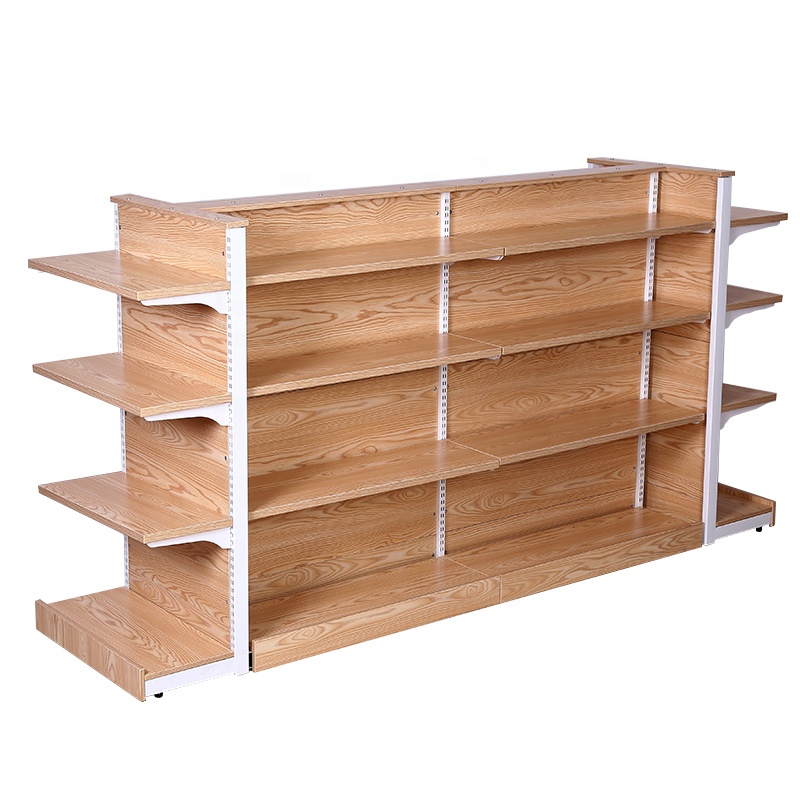 China Modern Design MINISO Shelf Supermarket Wooden Boutique Shelf for Store Shelving