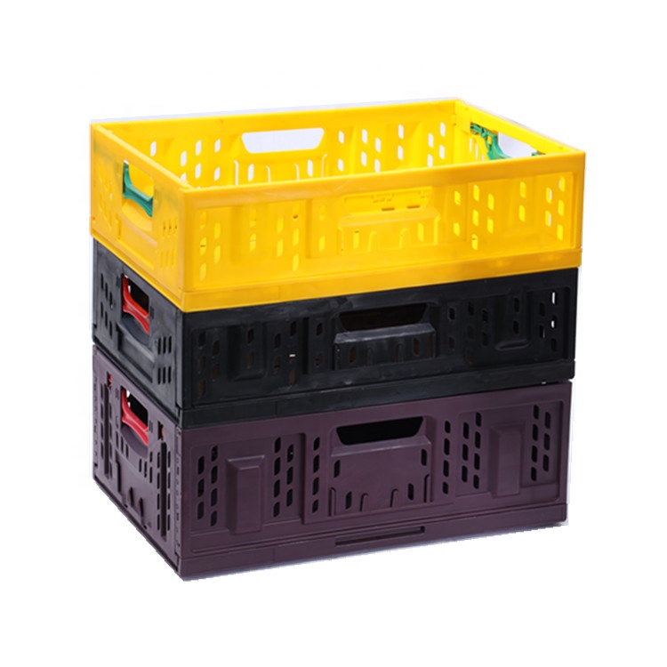 Wholesale Agricultural and Fishing Use for Plastic Folding Basket Fruits Vegetable Produce Storage Logistic Box