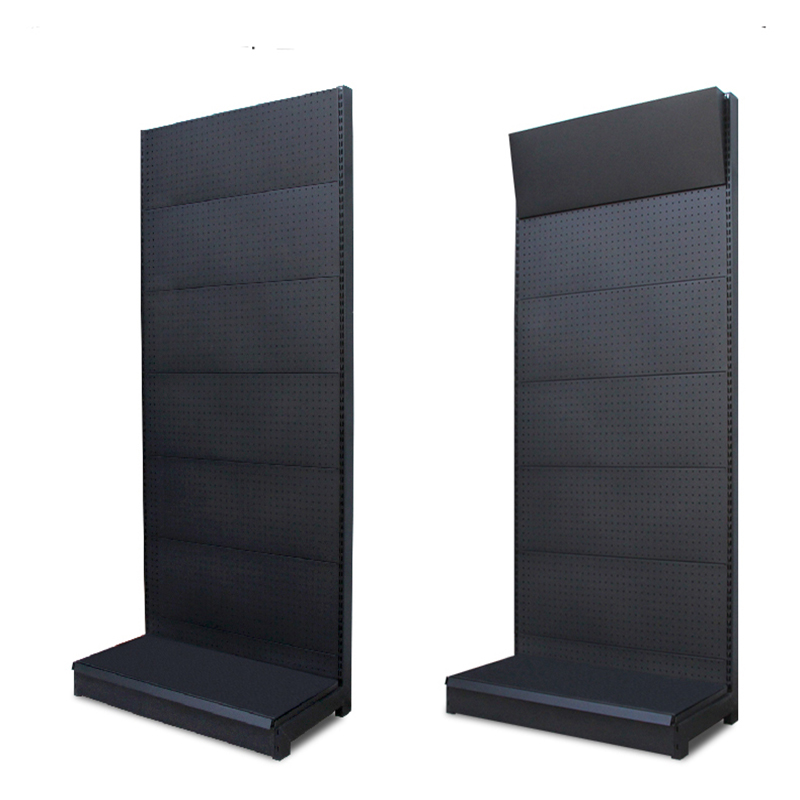 High-end Hanger Hole Panel Shelf of Supermarket  logo Grocery Store Shelving
