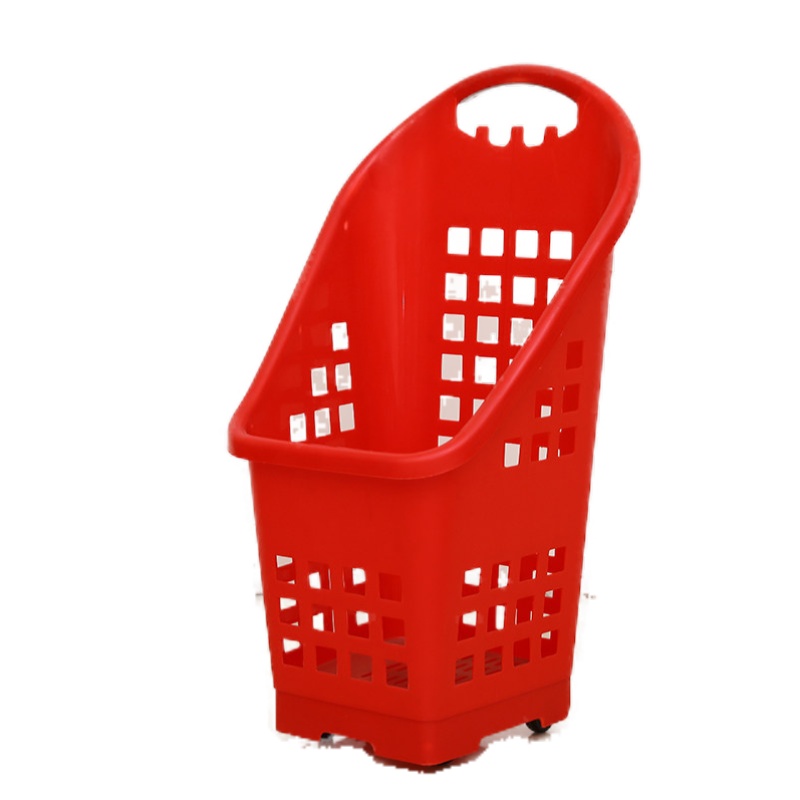Best Sell Wholesale Large Capacity High Back Shopping Basket with Four Wheels