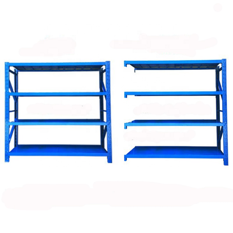 Medium Load Adjustable Industrial 4 Layer Shelf Warehouse Metal Storage Shelves