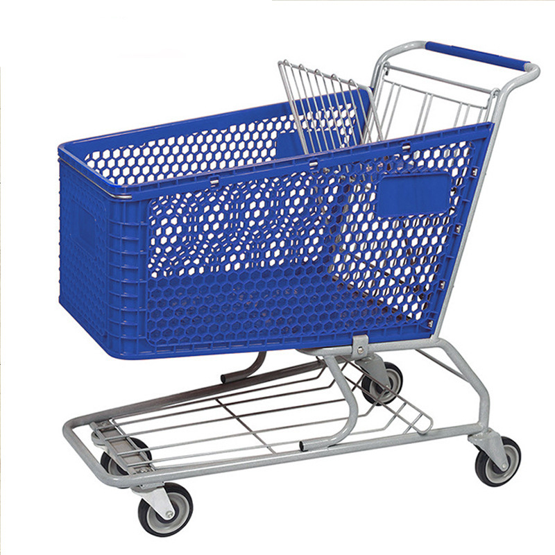 Supermarket Widely Used Cart High Quality Trolley for European Plastic Shopping Trolley