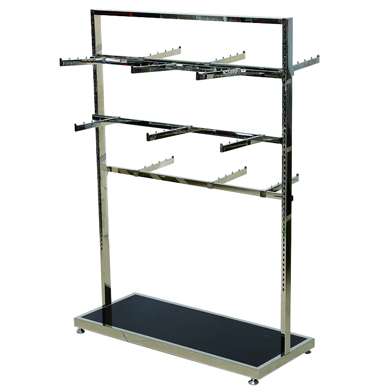 Yiwu Hotter Three Layer Two-sided Cloth Store Metallic Display Stand