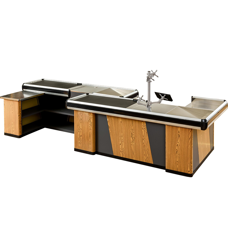 Hotter Factory Manufacturer Supplier Supermarket Checkout Counter with Conveyor Belt