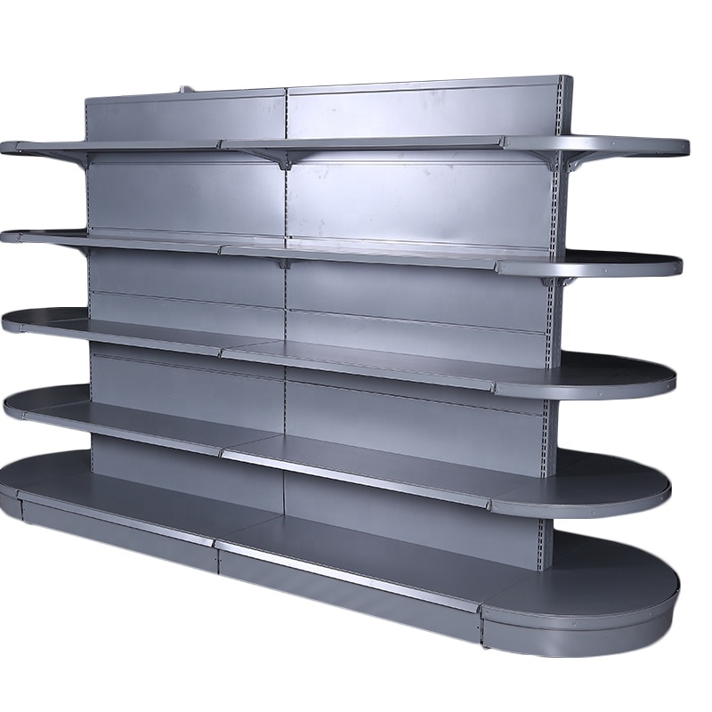 New Design Metal  Supermarket Shelf with Round Ending Shelf