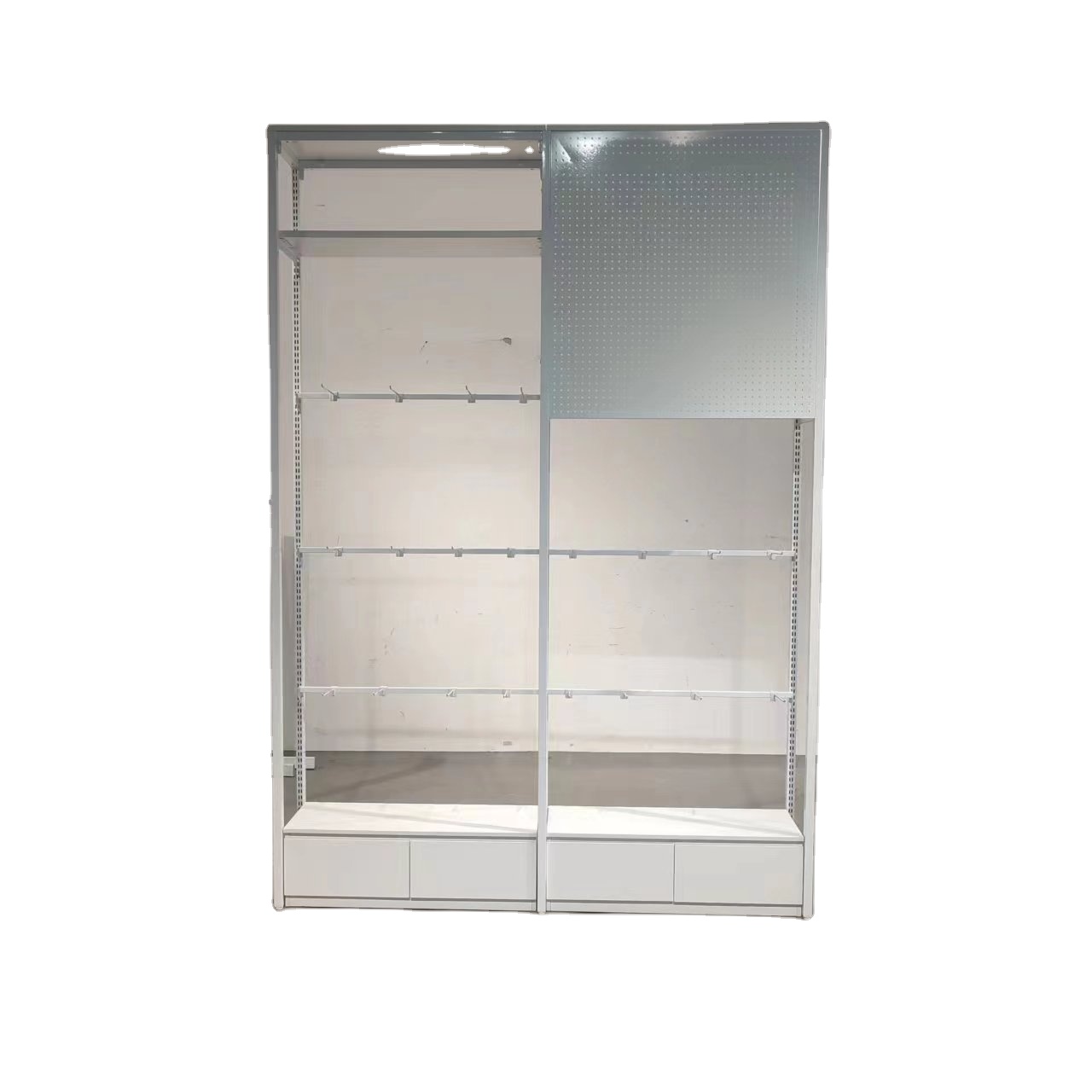 Newly Designed Supermarket Store Shelf  Jewelry Display Shelves Steel and Wood Display Stands