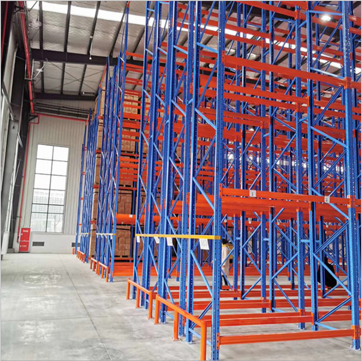 Supermarket Storage Shelves Heavy Cargo Rack  Blue Shelf  Warehouse Sundries Stock Steel Frame