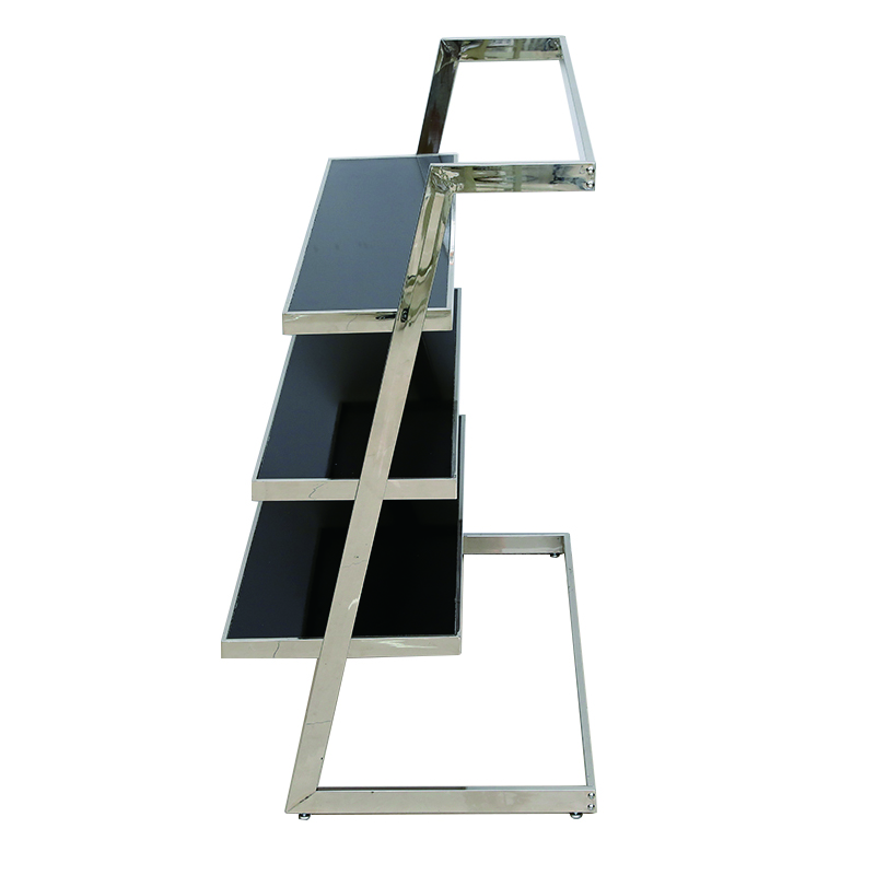 Brand New Business Super Boutique Super Decorative Stainless Shelf Steel Glass Side Table Display Stands