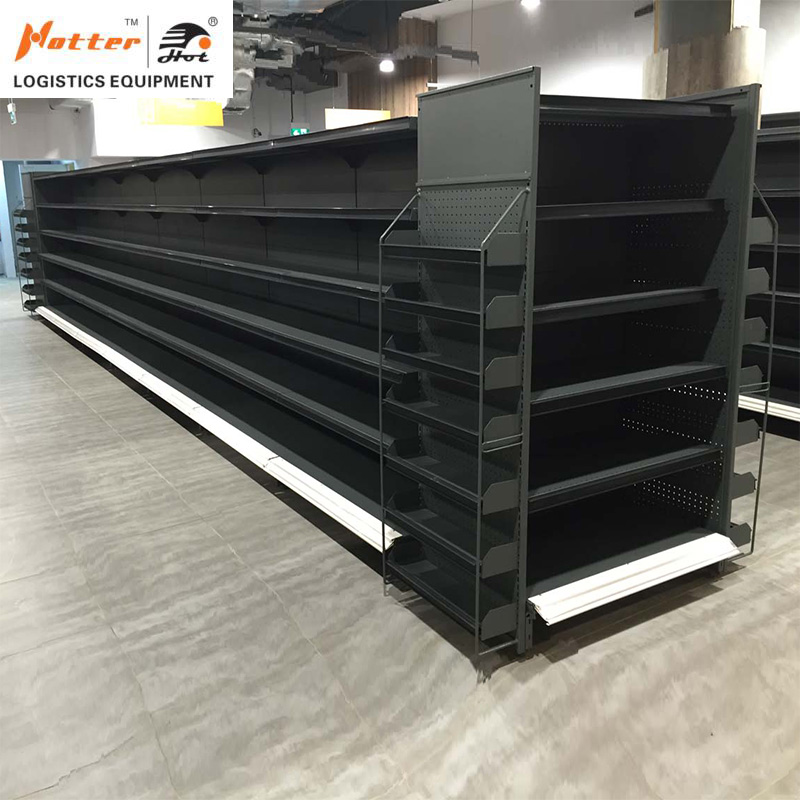 Hotter Shelving New Design Double Side Gondola Shelf Metal Supermarket Shelf