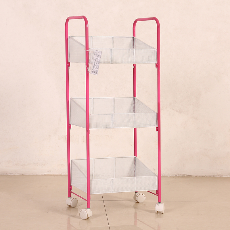 Yiwu Hotter logo Put Hook Display Rolling Stand Rack Stacking Basket With Wheel