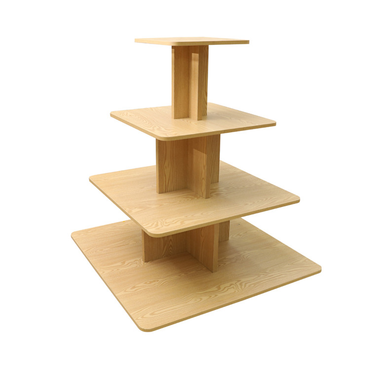 Popular New Style Modern square Wooden Display Promotion Shelf Supermarket Display Shelf