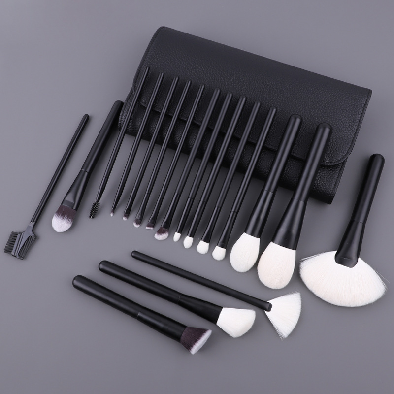 2022 Conjunto de Pincéis de Maquiagem de Madeira de Luxo de Alta Qualidade com Cabelo Natural 18PCS Pincéis de Maquiagem Veganos de Cabelo de Cabra com Logo Personalizado