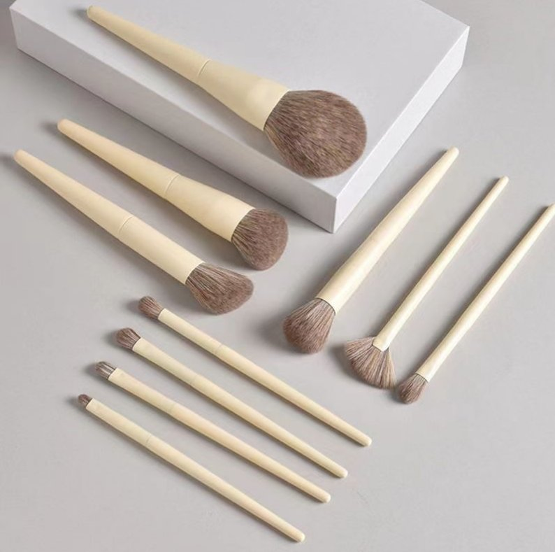 Conjunto de Pincéis de Maquiagem Simples com Dez Peças, Produtos de Beleza Profissionais por Atacado
