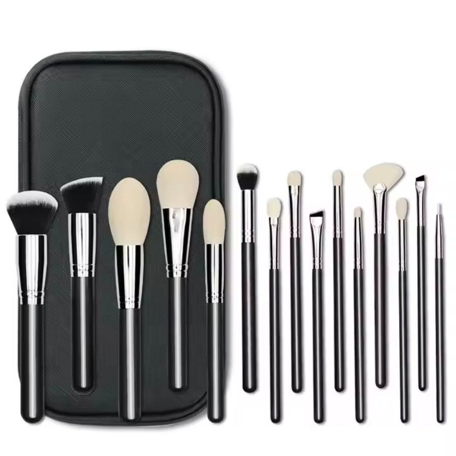 15 Conjunto de Pincéis de Maquiagem Profissional de Cabelo de Cabra de Luxo da Marca Privada PCS
