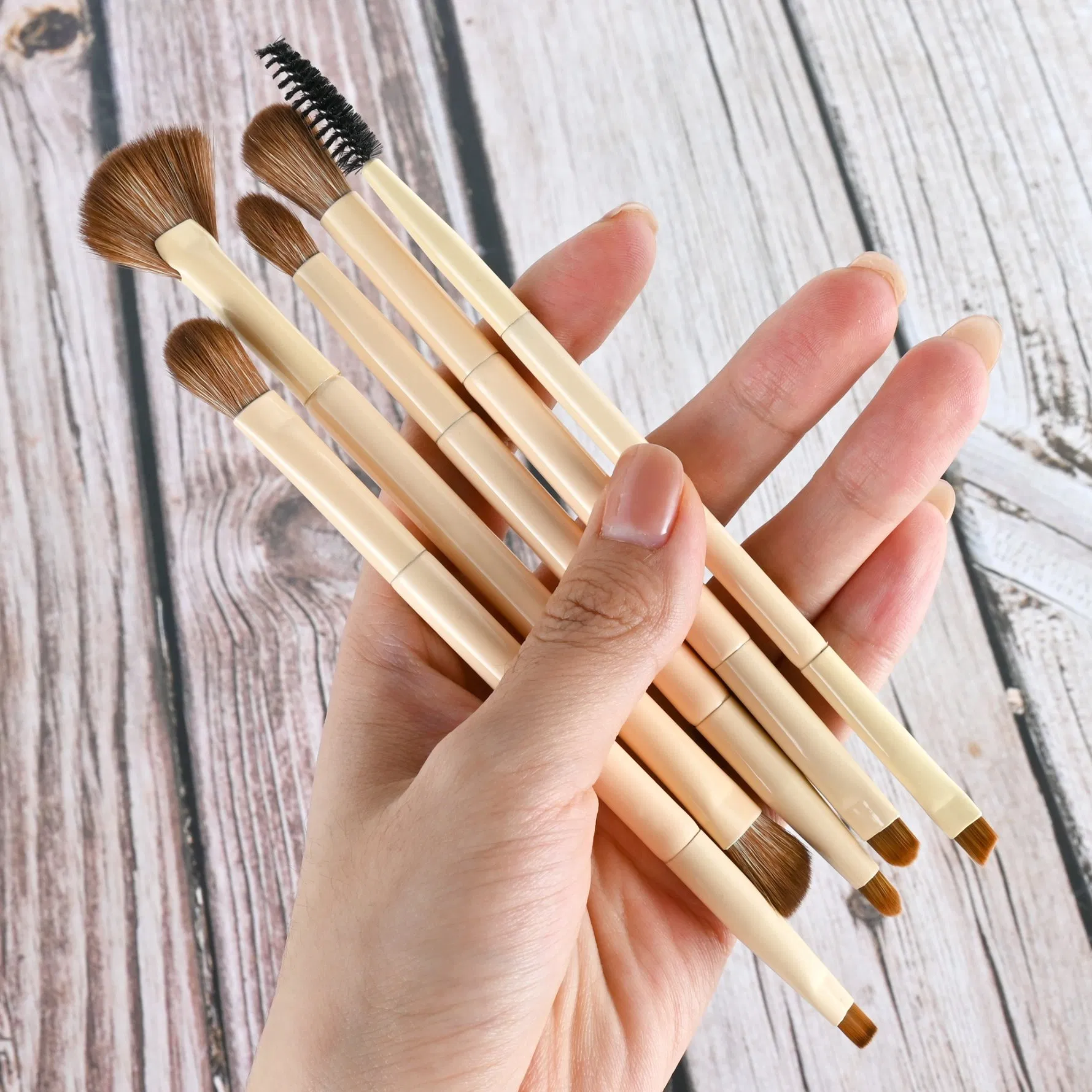 Conjunto de Pincéis de Maquiagem Dupla Face de Alta Qualidade Vegano 8PCS