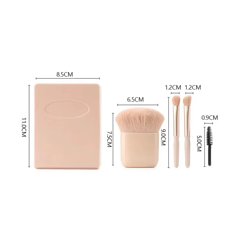 Conjunto de Pincéis de Maquiagem Pó de Beleza Pincéis Cosméticos para Sobrancelha para Ferramenta de Sombra de Olho com Estojo Espelho