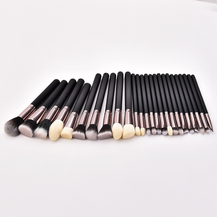 25PCS Conjunto de Pincéis de Maquiagem Profissional de Luxo e Livre de Crueldade com Brilho