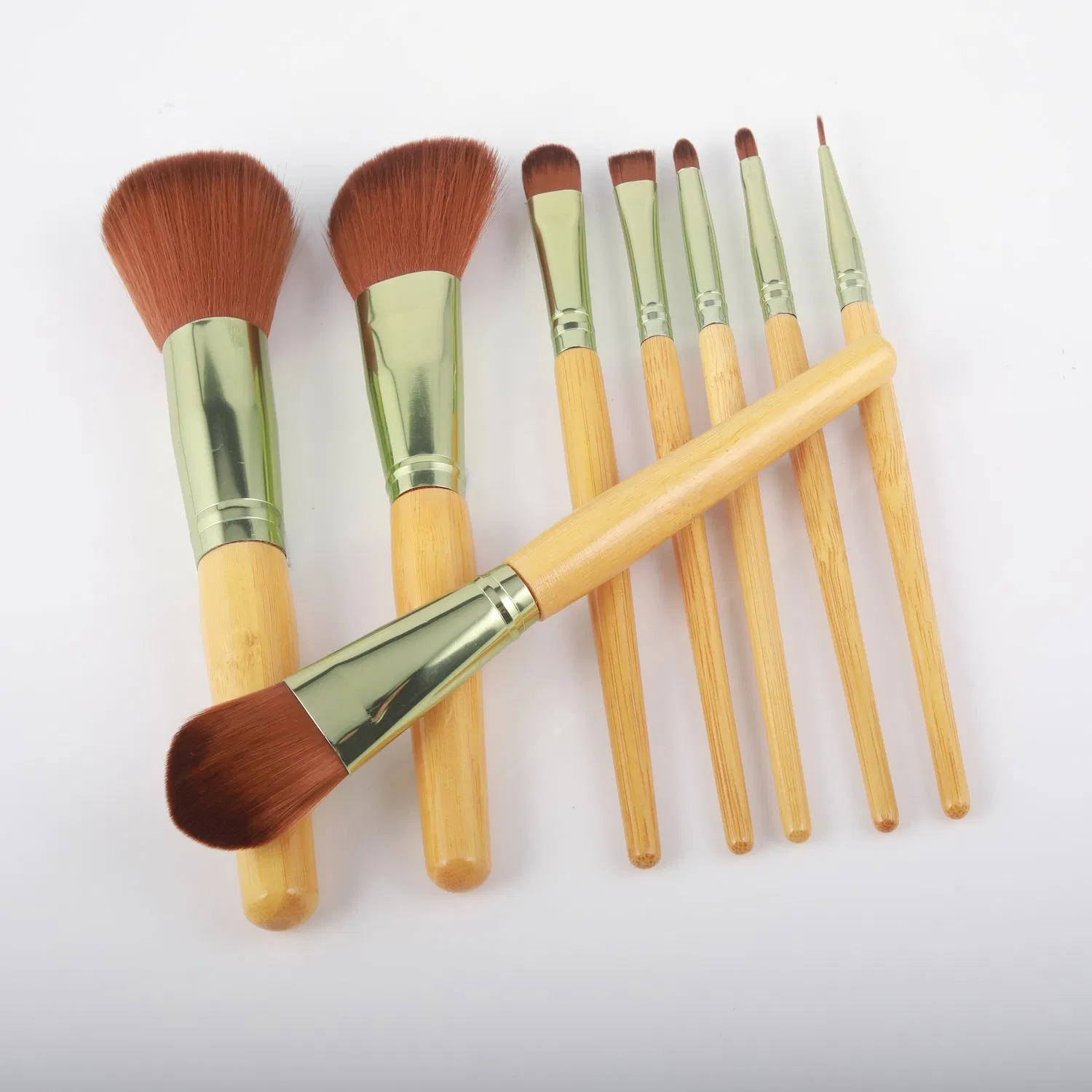 Conjunto de Pincéis Cosméticos de Bambu Vegano e Ecológico