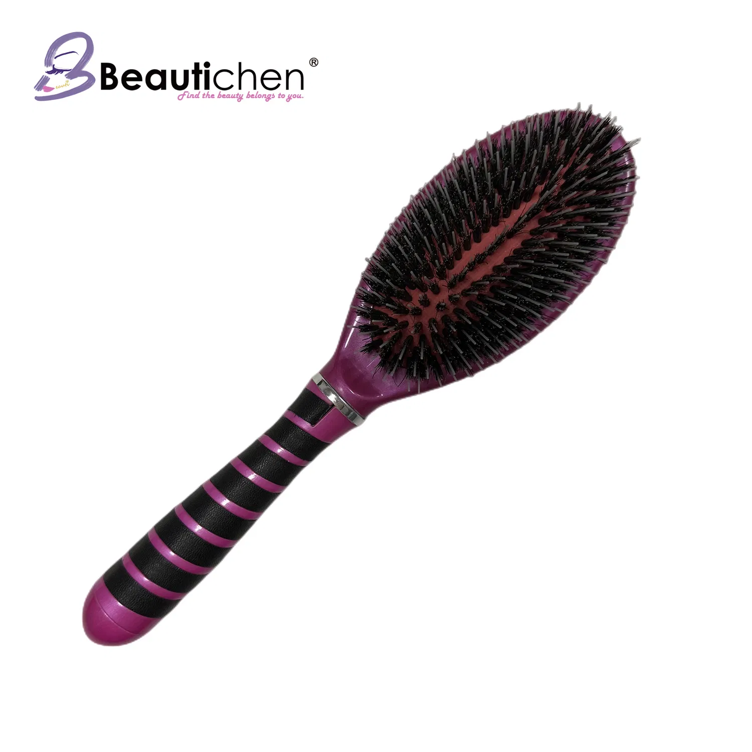Escova de Cabelo Personalizada Beautichen com Almofada de Massagem para o Couro Cabeludo, Escova Desembaraçadora Oval, Pente para Maquiagem, Escova para Cabelo Seco e Molhado