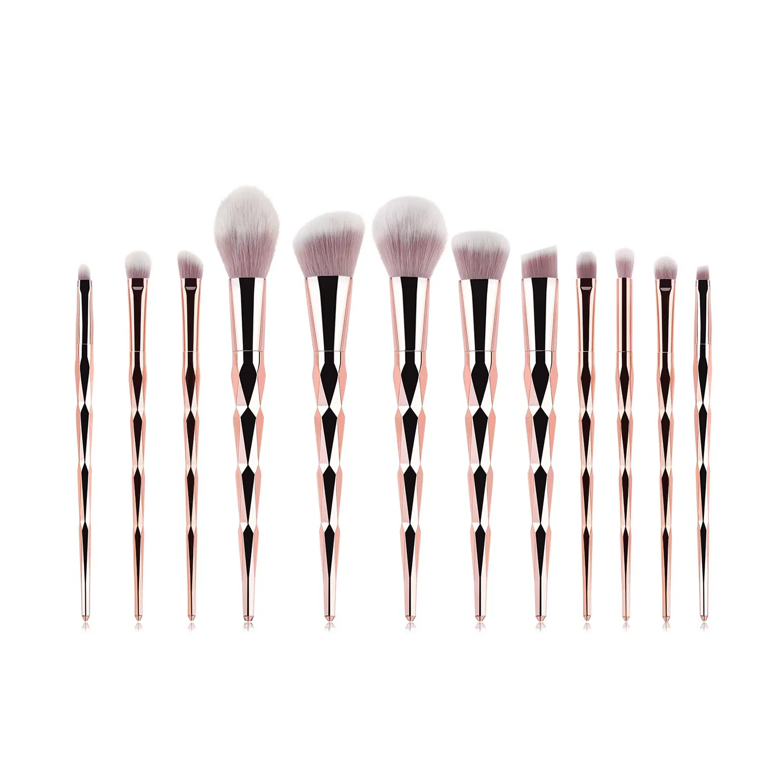 Edição Profissional 7PCS Ouro Champanhe Espiral Pincel de Maquiagem com Cabo Longo Conjunto de Pincéis Cosméticos