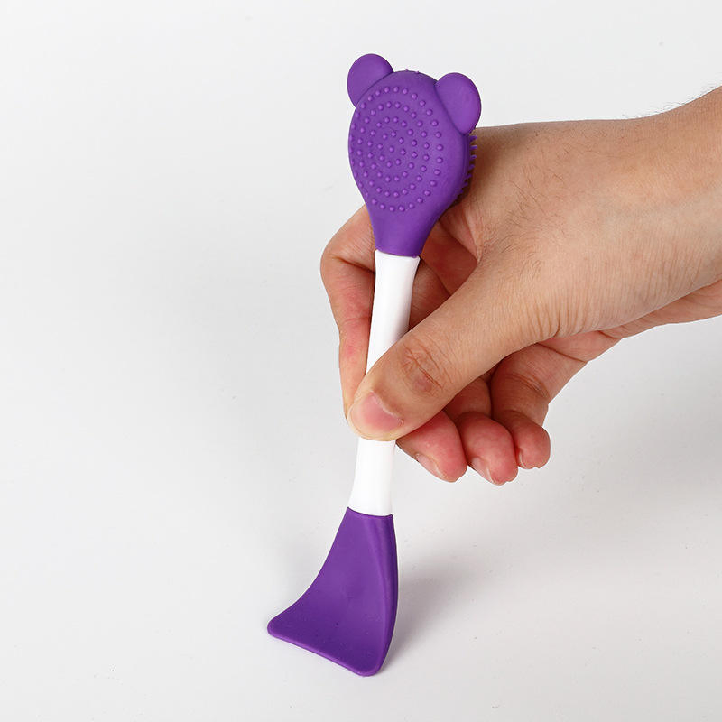 Escova de Limpeza Facial de Silicone Personalizada com Duas Cabeças e Ferramentas de Pincel de Maquiagem por Atacado