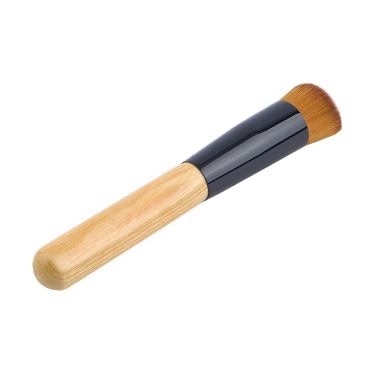 Pincel de Maquiagem Angular de Bambu para Fundação, Ferramentas de Maquiagem PRO Anguladas Veganas e Macias