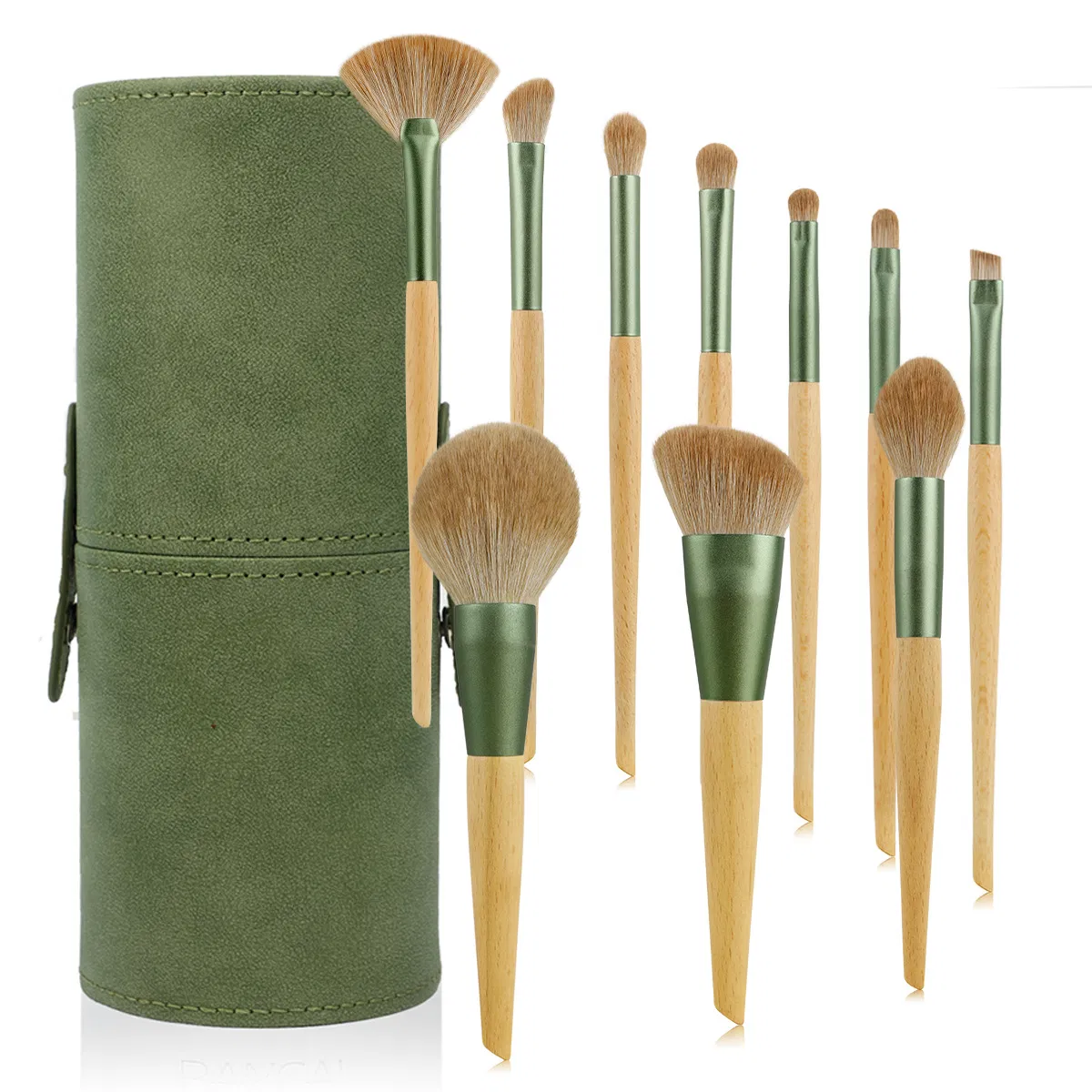Conjunto de Pincéis de Maquiagem Natural Beautichen 10-Piece – Cabos de Bambu Ecológicos e Cerdas Sintéticas Macias – Pincéis para o Rosto e Olhos