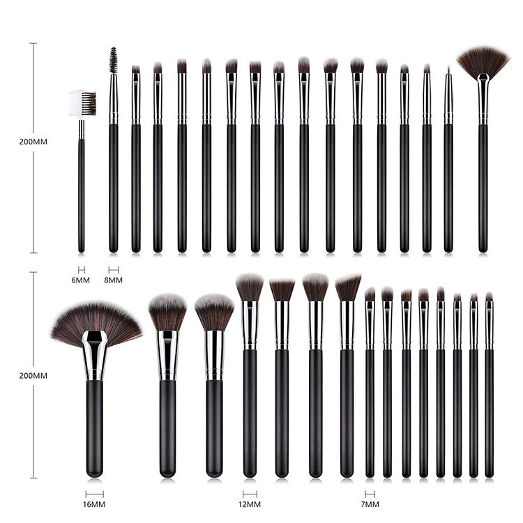 Conjunto de Pincéis de Maquiagem Premium para Mistura de Base, Blush, Corretivo e Sombra, Cerdas Sintéticas Livre de Crueldade, Dourado Rosa