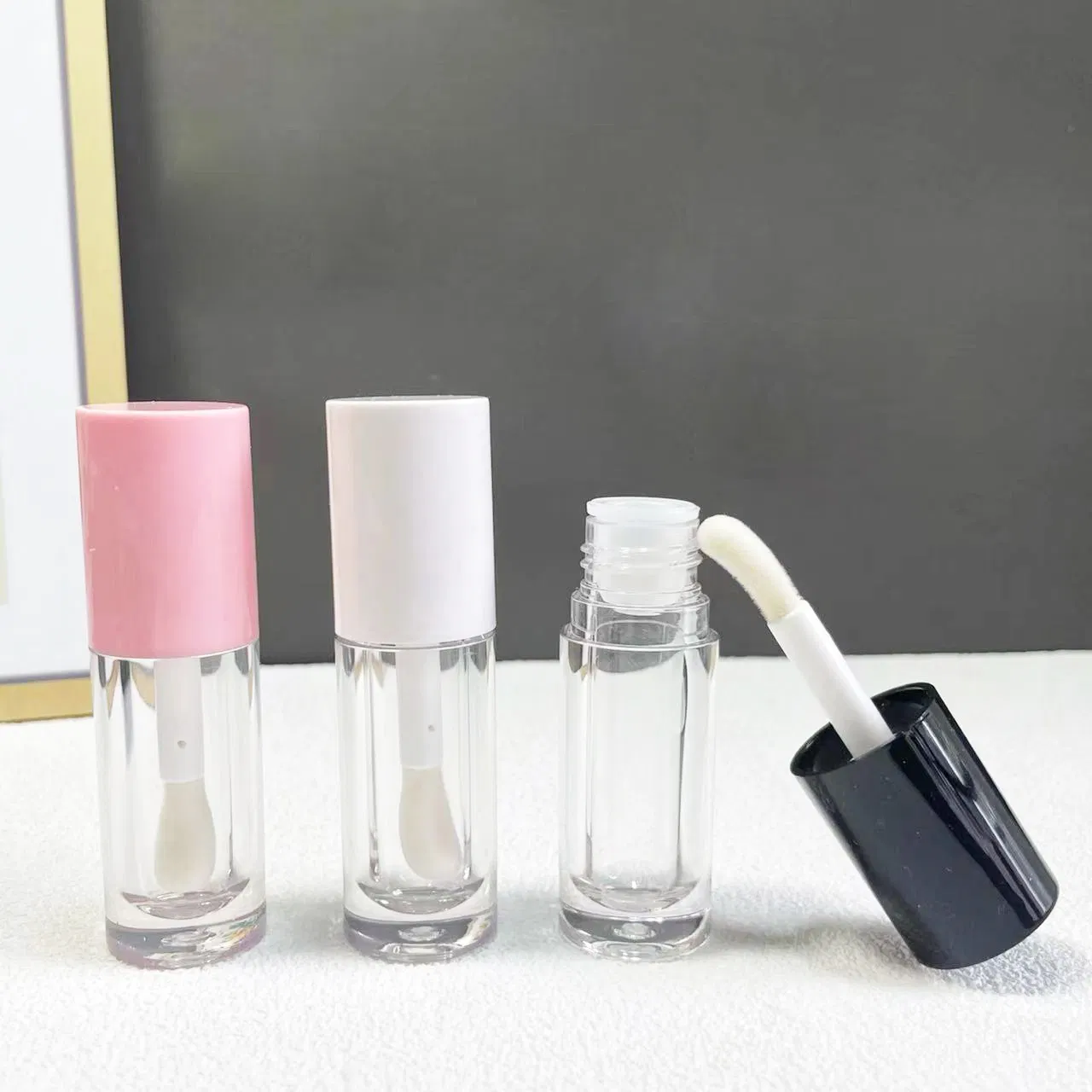 Personalizar Logo ABS 6ml Tubo de Gloss Labial com Cabeça de Pincel Grande Embalagem de Tubo Líquido para Maquiagem