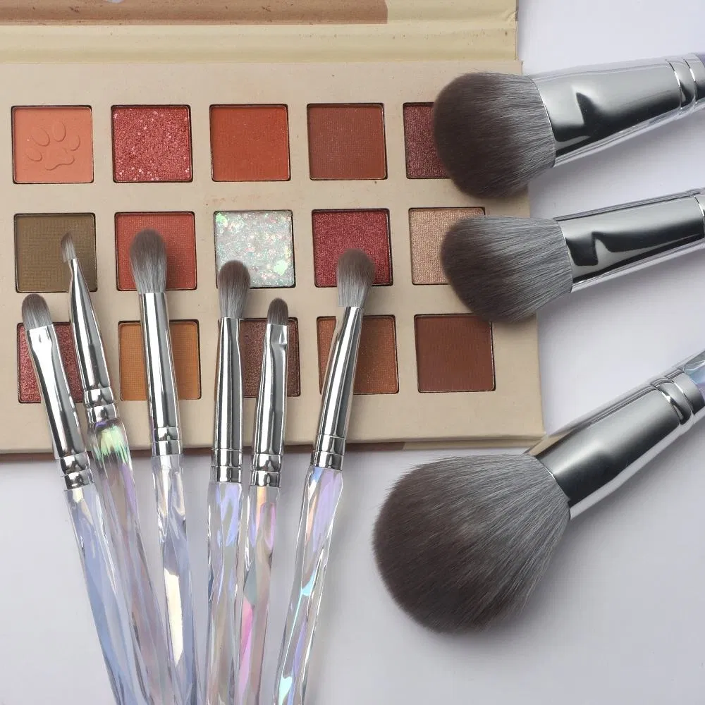 Atacado 9 PCS Blush em Pó Cristal Macio Claro Pincéis de Maquiagem de Luxo com Strass Sintético Vegano Marca Privada