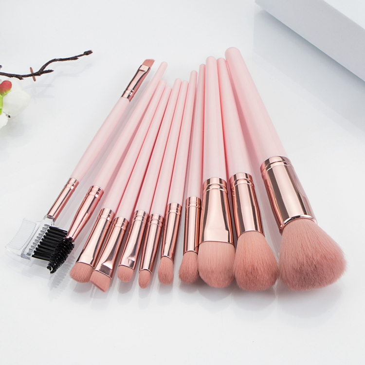 2021 Novos 50 Conjuntos Baixo MOQ Alta Qualidade Marca Própria Vegan Livre de Crueldade Pincéis de Maquiagem Macios Cabelo Conjunto de Pincéis Rosa