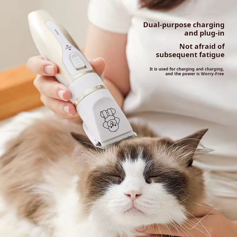 Ferramenta de Beleza Profissional Recarregável para Animais de Estimação com Tesouras para Cães Lâmina Destacável 4-Comb