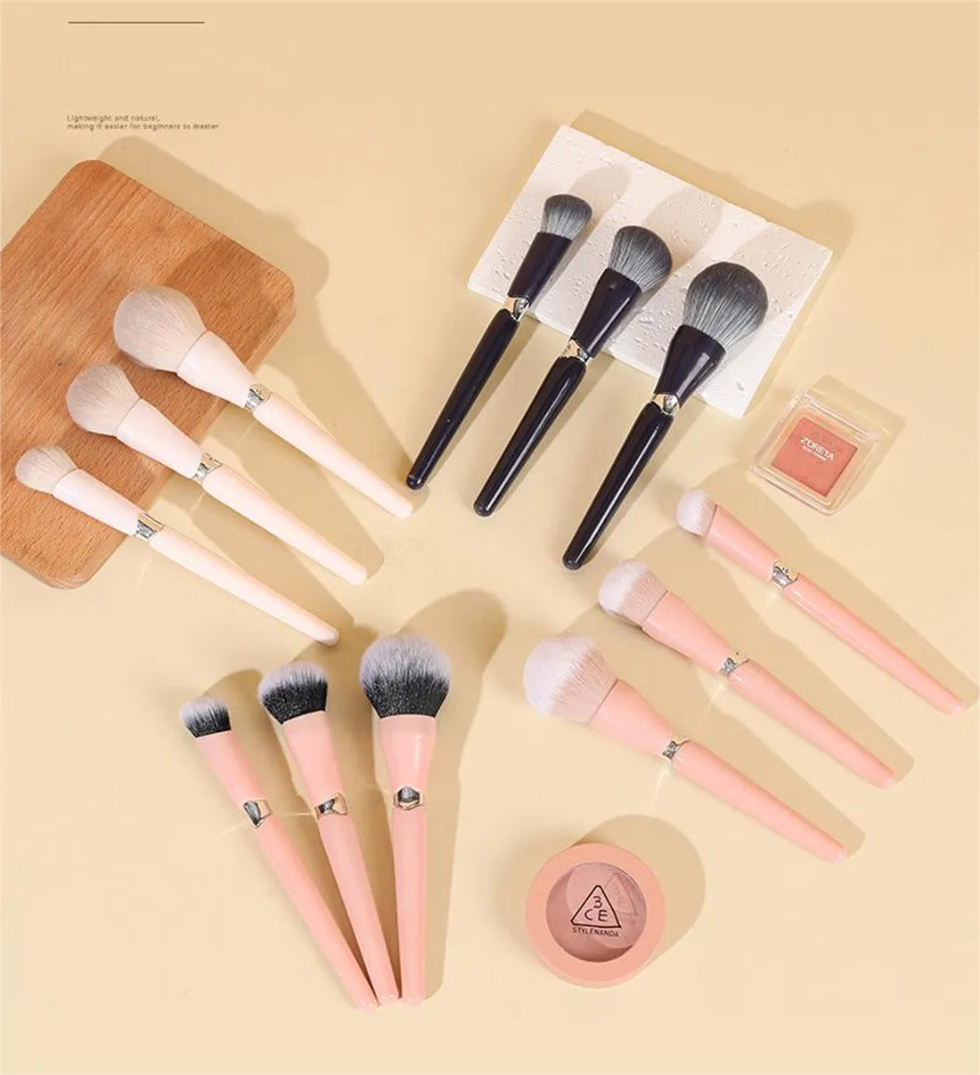 3 PCS Private Label Diamond Customized Logo High Quality Makeup Brush Set