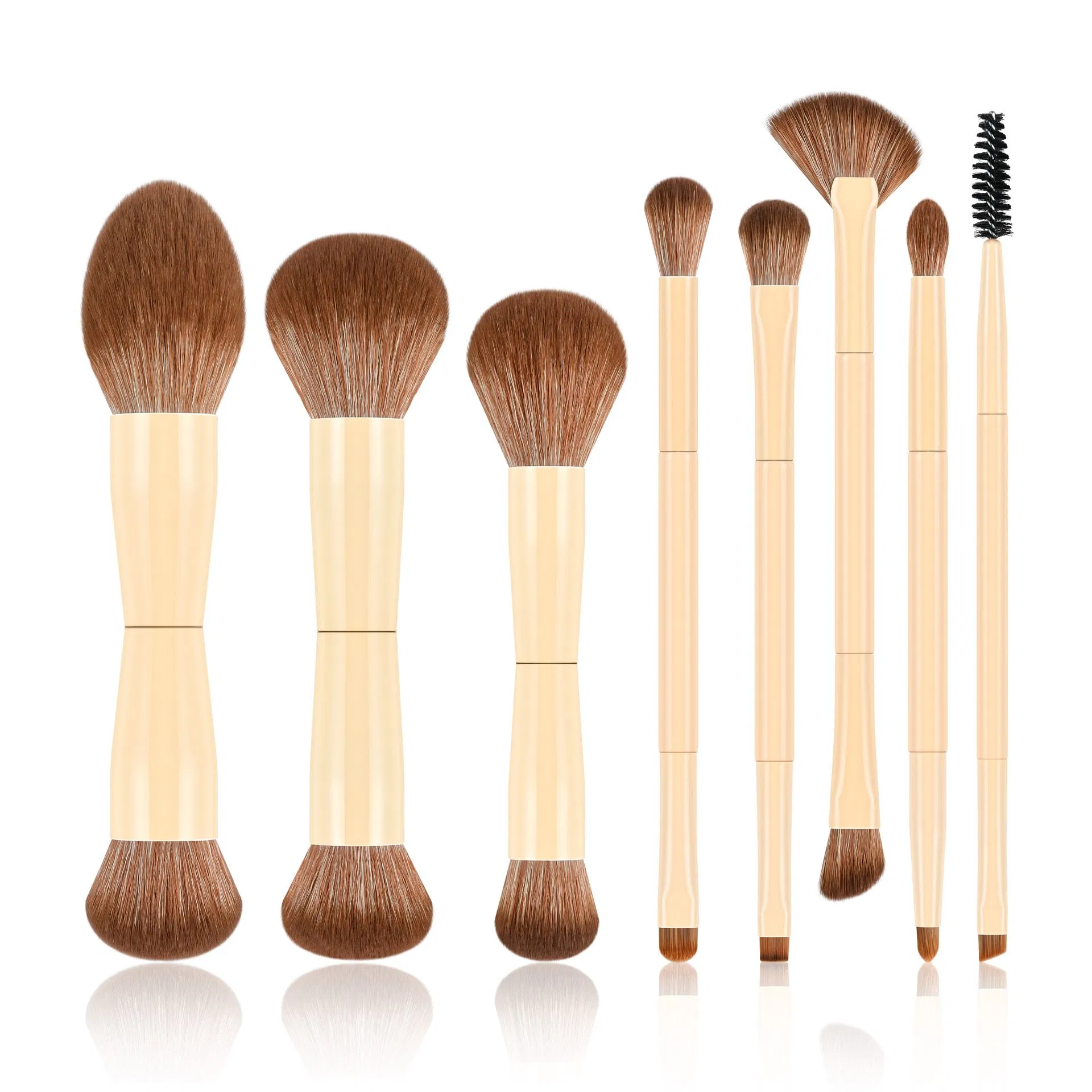 Conjunto de Pincéis de Maquiagem Dupla Face de Alta Qualidade Vegano 8PCS