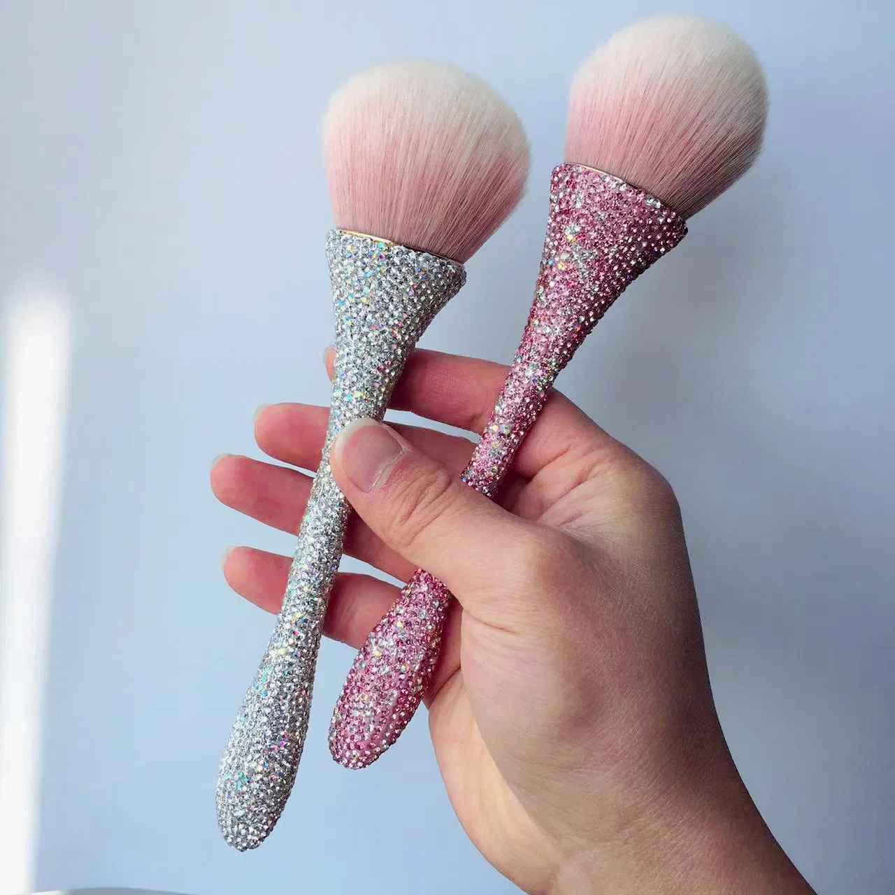 Pincéis de Maquiagem de Diamante de Luxo Pó Solto Brilhante Pincel de Fundação Blush Pincel de Iluminador Ferramentas de Beleza para o Rosto Mulheres