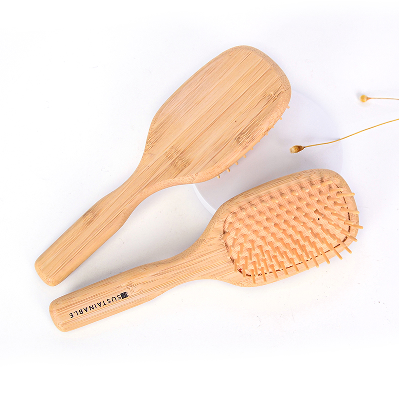 Escova de Cabelo de Bambu Ecológica com Almofada de Ar, Pente de Massagem Portátil para Massagear o Couro Cabeludo, Essenciais para o Lar, Ferramentas para o Banheiro